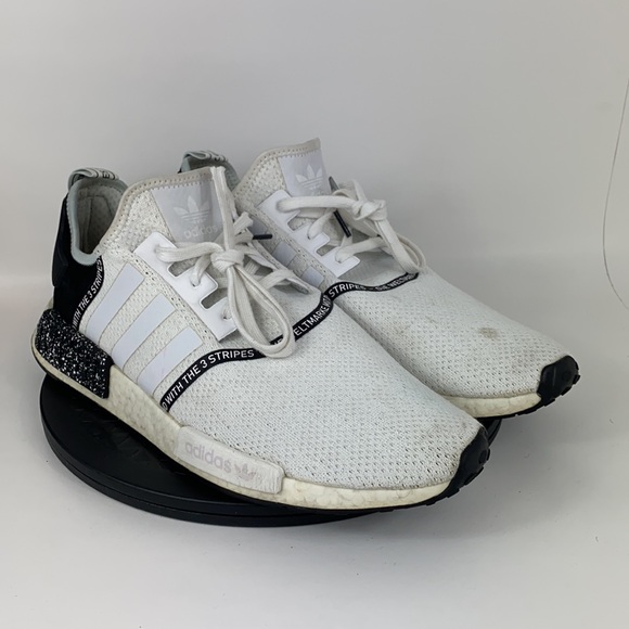 Adidas NMD R1 Boost Speckle Pack White/Black Running Shoes EF3326 Men's Size 14 - Picture 3 of 12